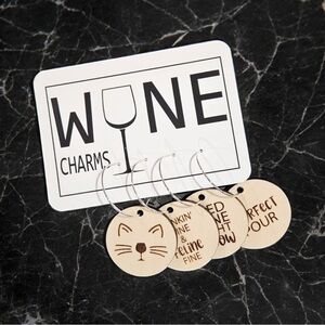 Cat Wine Charms: Maple